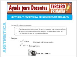 Modelo de la Ficha de Lectura y Escritura de Números Naturales para Tercero de Primaria