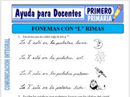 Modelo de la Ficha de Leemos la L - Lectura y Rimas para Primero de Primaria