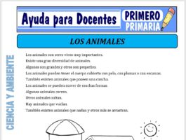 Modelo de la Ficha de Los Animales para Primero de Primaria