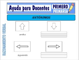 Modelo de la Ficha de Los Antónimos para Primero de Primaria