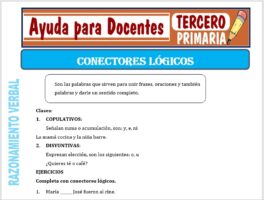 Modelo de la Ficha de Los Conectores Lógicos para Tercero de Primaria