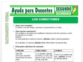 Modelo de la Ficha de Los Conectores para Segundo de Secundaria