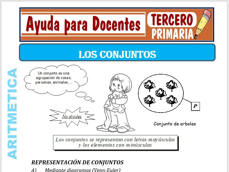 Modelo de la Ficha de Los Conjuntos para Tercero de Primaria Modelo de la Ficha de Los Conjuntos para Tercero de Primaria