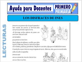 Modelo de la Ficha de Los Disfraces de Inés para Primero de Primaria