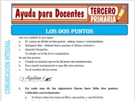 Modelo de la Ficha de Los Dos Puntos para Tercero de Primaria