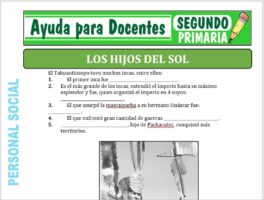Modelo de la Ficha de Los Hijos del Sol para Segundo de Primaria