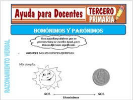 Modelo de la Ficha de Los Homónimos y Parónimos para Tercero de Primaria
