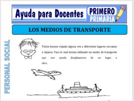 Modelo de la Ficha de Los Medios de Transporte para Primero de Primaria