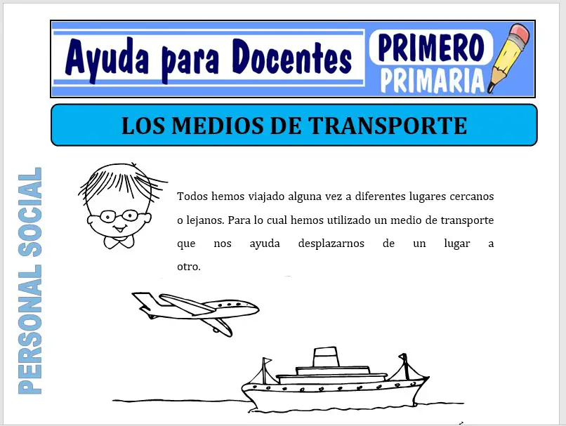 Modelo de la Ficha de Los Medios de Transporte para Primero de Primaria Modelo de la Ficha de Los Medios de Transporte para Primero de Primaria
