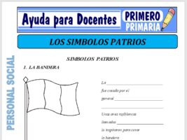 Modelo de la Ficha de Los Símbolos Patrios para Primero de Primaria
