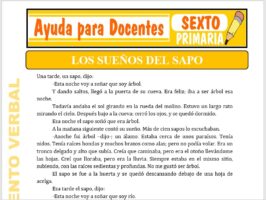 Modelo de la Ficha de Los Sueños del Sapo para Sexto de Primaria