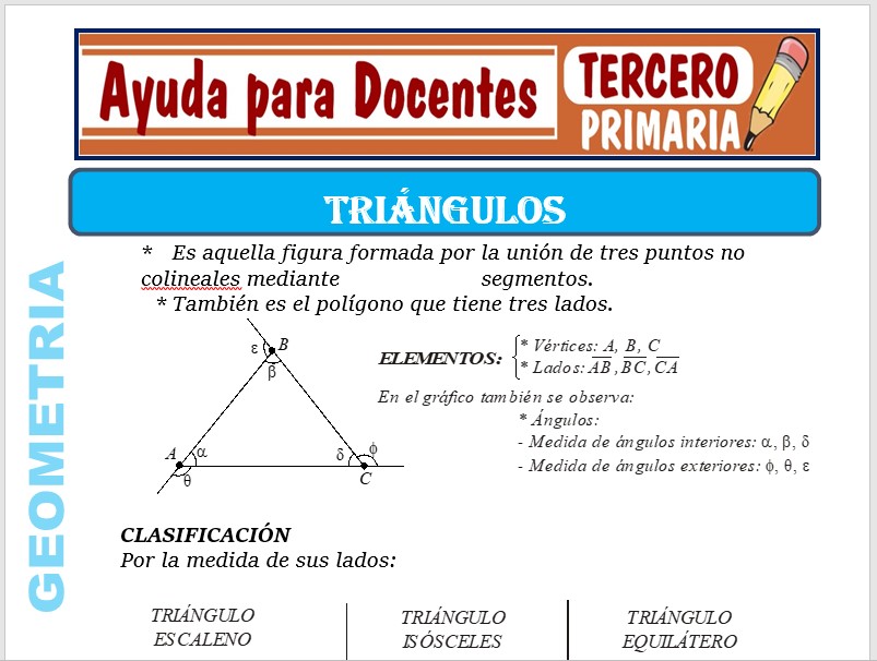 Modelo de la Ficha de Los Triángulos para Tercero de Primaria