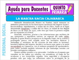 Modelo de la Ficha de La Marcha Hacia Cajamarca para Quinto de Primaria
