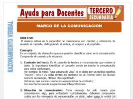 Modelo de la Ficha de Marco de la Comunicación para Tercero de Secundaria