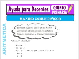 Modelo de la Ficha de Máximo Común Divisor para Quinto de Primaria