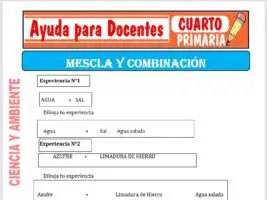 Modelo de la Ficha de Mescla y Combinación para Cuarto de Primaria