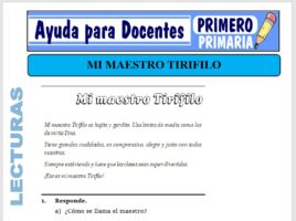 Modelo de la Ficha de Mi Maestro Tirifilo para Primero de Primaria