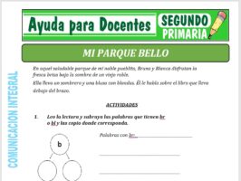 Modelo de la Ficha de Mi Bello Parque para Segundo de Primaria