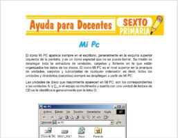Modelo de la Ficha de Mi Pc para Sexto de Primaria
