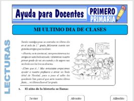 Modelo de la Ficha de Mi Ultimo Dia de Clases para Primero de Primaria