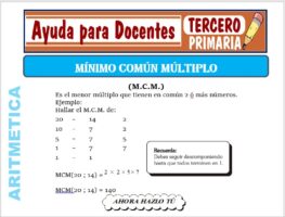 Modelo de la Ficha de Mínimo Común Múltiplo para Tercero de Primaria