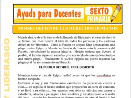 Modelo de la Ficha de Moisés Defiende los Derechos Humanos para Sexto de Primaria
