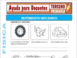 Modelo de la Ficha de Movimiento Mecánico para Tercero de Primaria
