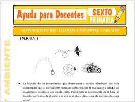Modelo de la Ficha de Movimiento Rectilíneo Uniforme para Sexto de Primaria
