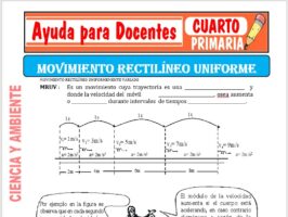 Modelo de la Ficha de Movimiento Rectilíneo Uniforme para Cuarto de Primaria