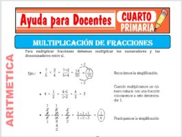 Modelo de la Ficha de Multiplicación de Fracciones para Cuarto de Primaria