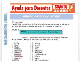 Modelo de la Ficha de Mundo Griego y Latino para Cuarto de Secundaria