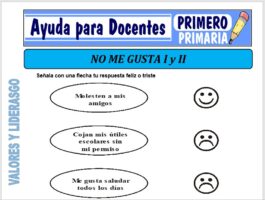 Modelo de la Ficha de No Me Gusta I y II para Primero de Primaria
