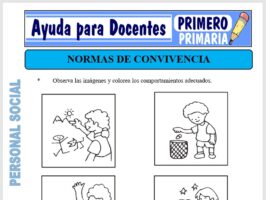 Modelo de la Ficha de Normas de Convivencia para Primero de Primaria