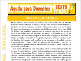 Modelo de la Ficha de Nuestra Historia para Sexto de Primaria