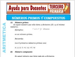 Modelo de la Ficha de Los Números Primos y Compuestos para Tercero de Primaria