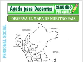 Modelo de la Ficha de Observa el Mapa del Perú para Segundo de Primaria