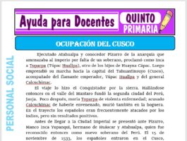 Modelo de la Ficha de Ocupación del Cusco para Quinto de Primaria