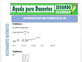 Modelo de la Ficha de Operación Matemático III para Segundo de Secundaria