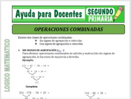 Modelo de la Ficha de Operaciones Combinadas para Segundo de Primaria