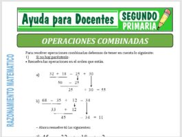 Modelo de la Ficha de Operaciones Combinadas para Segundo de Primaria