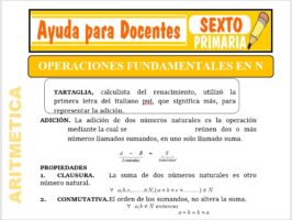 Modelo de la Ficha de Operaciones Fundamentales en N para Sexto de Primaria