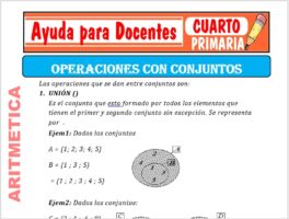 Modelo de la Ficha de Operaciones con Conjuntos para Cuarto de Primaria