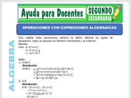 Operaciones con Expresiones Algebraicas para Segundo de Secundaria ...