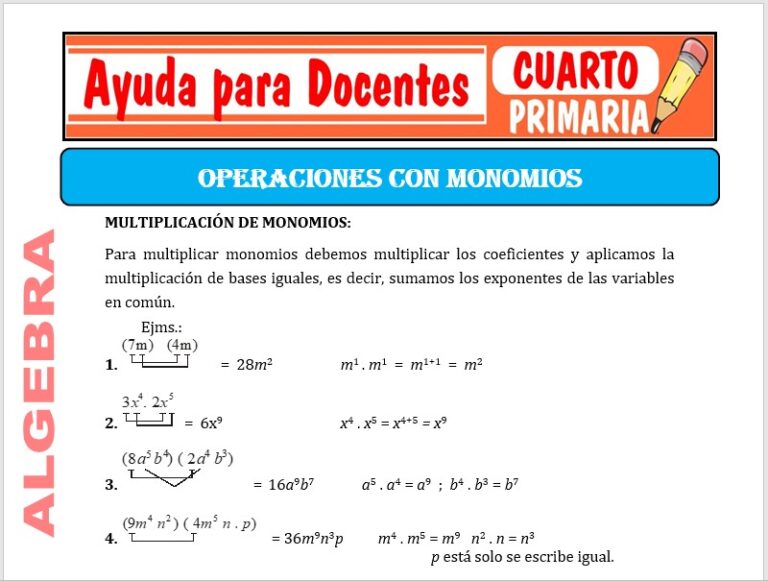Algebra para Cuarto de Primaria – Ayuda para Docentes