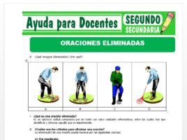 Modelo de la Ficha de Oraciones Eliminadas para Segundo de Secundaria