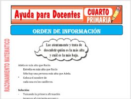 Modelo de la Ficha de Orden de Información para Cuarto de Primaria
