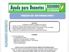 Modelo de la Ficha de Orden de Información I para Segundo de Secundaria