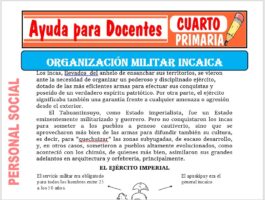 Modelo de la Ficha de Organización Militar Inca para Cuarto de Primaria