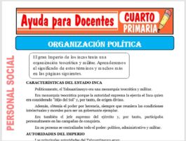 Modelo de la Ficha de Organización Política para Cuarto de Primaria