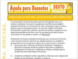 Modelo de la Ficha de Organización del Nuevo EstadModelo de la Ficha de Organización del Nuevo Estado Peruano para Sexto de Primariao Peruano para Sexto de Primaria